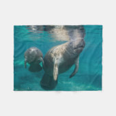 最も可愛い赤ん坊の動物 |マネージャとベビー フリースブランケット (正面(横))