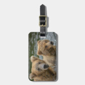 最も可愛い赤ん坊の動物 |ママベア&彼女の子供 ラゲッジタグ (正面縦)