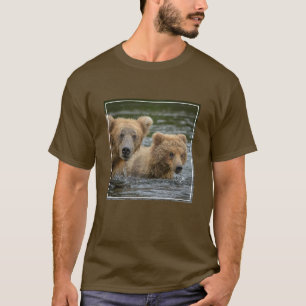 最も可愛い赤ん坊の動物  ママベア&彼女の子供 Tシャツ