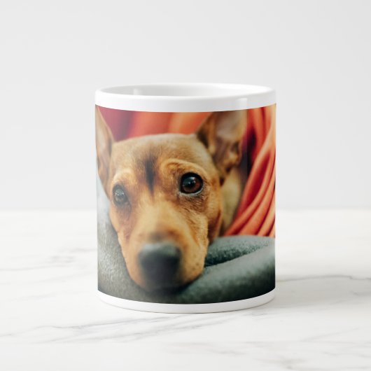 最も可愛い赤ん坊の動物 |ミニチュアピンシャー ジャンボコーヒーマグカップ (正面)