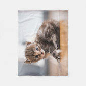 最も可愛い赤ん坊の動物 |ミニ虎猫子猫 フリースブランケット (正面)