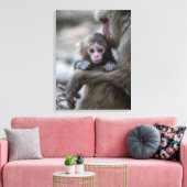 最も可愛い赤ん坊の動物 |モンキー日本のとベビー キャンバスプリント (インサイチュ (リビング))