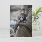最も可愛い赤ん坊の動物 |モンキー日本のとベビー サンキューカード (スタンド正面)
