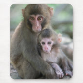 最も可愛い赤ん坊の動物 |モンキー日本のル マウスパッド (正面)