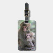 最も可愛い赤ん坊の動物 |モンキー日本のル ラゲッジタグ (正面縦)