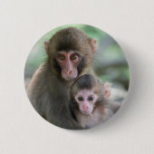 最も可愛い赤ん坊の動物 |モンキー日本のル 缶バッジ (正面)