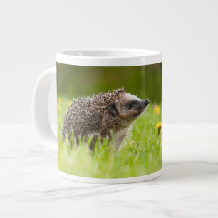 最も可愛い赤ん坊の動物 ヨーロッパのヘッジホッグ ジャンボコーヒーマグカップ