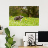 最も可愛い赤ん坊の動物 |ヨーロッパのヘッジホッグ ポスター (ホームオフィス)