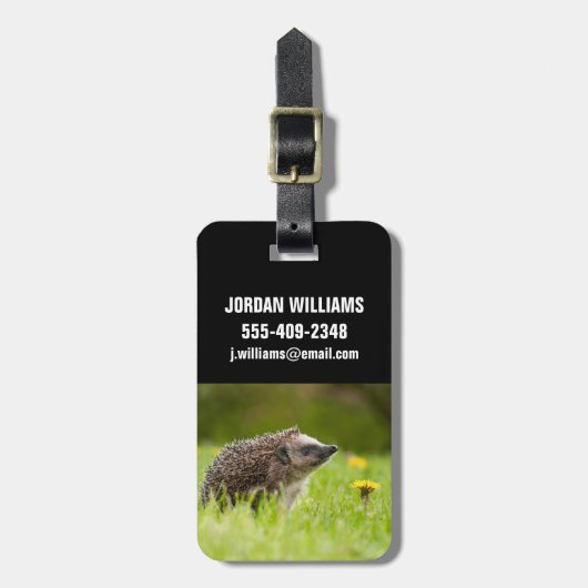 最も可愛い赤ん坊の動物 |ヨーロッパのヘッジホッグ ラゲッジタグ (正面縦)