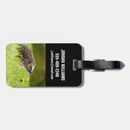 最も可愛い赤ん坊の動物 |ヨーロッパのヘッジホッグ ラゲッジタグ (裏面横)
