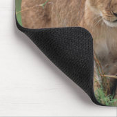 最も可愛い赤ん坊の動物 |ライオンの子と母 マウスパッド (コーナー)