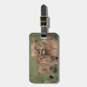 最も可愛い赤ん坊の動物 |ライオンの子と母 ラゲッジタグ (正面縦)