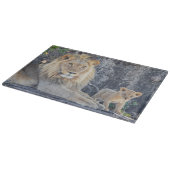 最も可愛い赤ん坊の動物 |ライオンパパ&カブ カッティングボード (角)