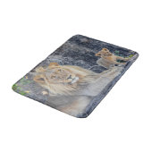 最も可愛い赤ん坊の動物 |ライオンパパ&カブ バスマット (アングル)