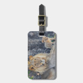 最も可愛い赤ん坊の動物 |ライオンパパ&カブ ラゲッジタグ (正面縦)