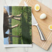 最も可愛い赤ん坊の動物 |ラム生まれたばかりのとママ キッチンタオル (四つ折り)