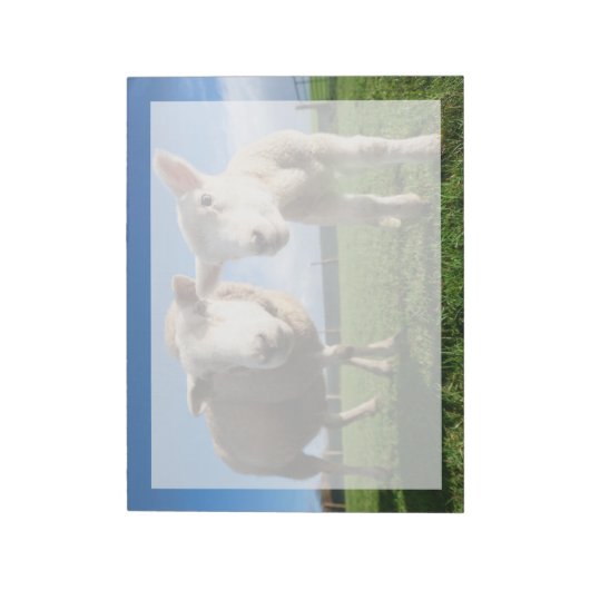 最も可愛い赤ん坊の動物 |ラム生まれたばかりのとママ ノートパッド (回転)