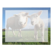 最も可愛い赤ん坊の動物 |ラム生まれたばかりのとママ ノートパッド (正面)