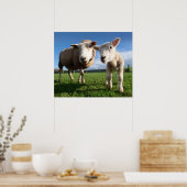 最も可愛い赤ん坊の動物 |ラム生まれたばかりのとママ ポスター (キッチン)