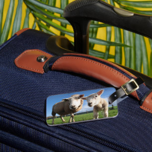 最も可愛い赤ん坊の動物  ラム生まれたばかりのとママ ラゲッジタグ