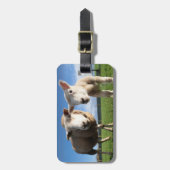 最も可愛い赤ん坊の動物 |ラム生まれたばかりのとママ ラゲッジタグ (正面縦)