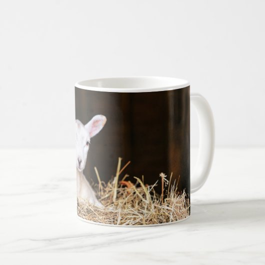 最も可愛い赤ん坊の動物 |ラム生まれたばかりの肉 コーヒーマグカップ (正面右)