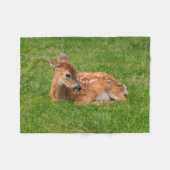 最も可愛い赤ん坊の動物 |リトルファウン フリースブランケット (正面(横))