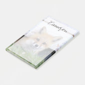 最も可愛い赤ん坊の動物 |レッドキツネキットのピーク ポストイット (アングル)