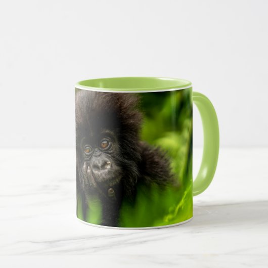 最も可愛い赤ん坊の動物 |乳児マウンテンゴリラ マグカップ (正面右)