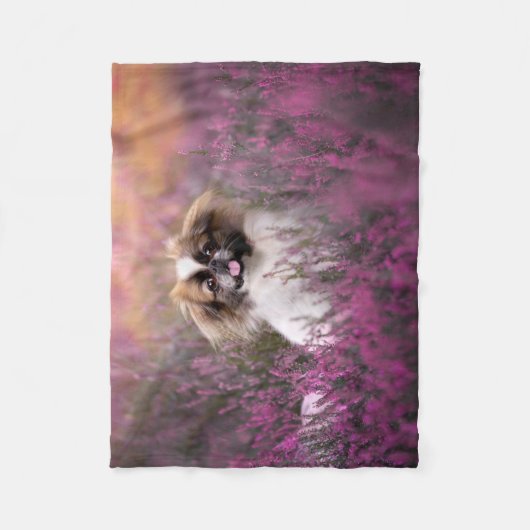 最も可愛い赤ん坊の動物 |北京の子犬 フリースブランケット (正面)