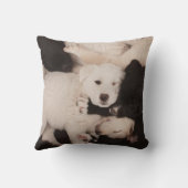 最も可愛い赤ん坊の動物 |子犬の山 クッション (裏面)