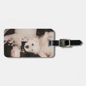 最も可愛い赤ん坊の動物 |子犬の山 ラゲッジタグ (正面横)