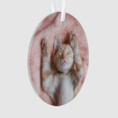 最も可愛い赤ん坊の動物 |小さなオレンジのストライプの子猫 オーナメント (正面)