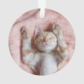 最も可愛い赤ん坊の動物 |小さなオレンジのストライプの子猫 オーナメント (裏面)