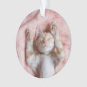 最も可愛い赤ん坊の動物 |小さなオレンジのストライプの子猫 オーナメント (正面)