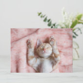 最も可愛い赤ん坊の動物 |小さなオレンジのストライプの子猫 サンキューカード (スタンド正面)