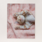 最も可愛い赤ん坊の動物 |小さなオレンジのストライプの子猫 ジグソーパズル (縦)