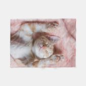 最も可愛い赤ん坊の動物 |小さなオレンジのストライプの子猫 フリースブランケット (正面(横))