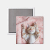 最も可愛い赤ん坊の動物 |小さなオレンジのストライプの子猫 マグネット (正面/裏面)