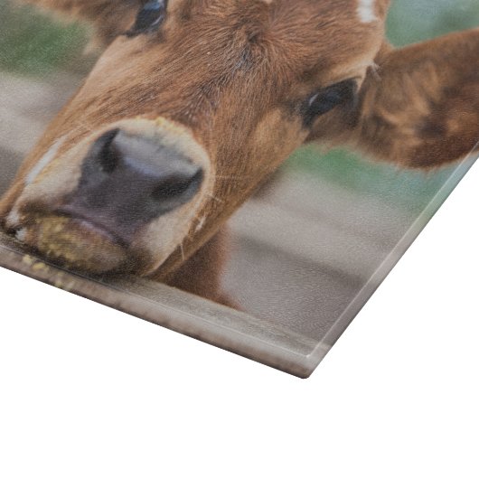 最も可愛い赤ん坊の動物 |小さな牛のふくらはぎ カッティングボード (角)