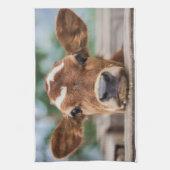 最も可愛い赤ん坊の動物 |小さな牛のふくらはぎ キッチンタオル (縦)