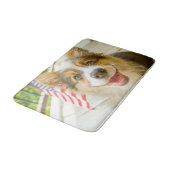 最も可愛い赤ん坊の動物 |愛国心のあるコーギの子犬 バスマット (アングル)