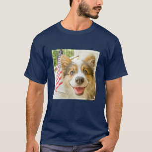 最も可愛い赤ん坊の動物 愛国心のあるコーギの子犬 Tシャツ