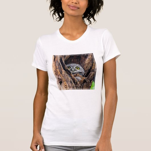 最も可愛い赤ん坊の動物 |斑点のあるオウレット Tシャツ (正面)