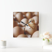 最も可愛い赤ん坊の動物 |新生児 スクエア壁時計 (ホーム)