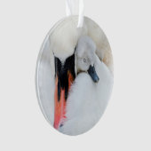 最も可愛い赤ん坊の動物 |母とベビーミュートスワン オーナメント (正面)