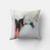 最も可愛い赤ん坊の動物 |母とベビーミュートスワン クッション (裏面)