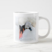 最も可愛い赤ん坊の動物 |母とベビーミュートスワン ジャンボコーヒーマグカップ (右)