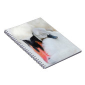 最も可愛い赤ん坊の動物 |母とベビーミュートスワン ノートブック (右側)