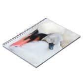 最も可愛い赤ん坊の動物 |母とベビーミュートスワン ノートブック (左側)